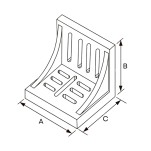 cantoneira ferro fundido 150x112x125 mm