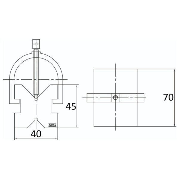 bloco em V com grampo 70x45x40 mm (par) - Imagem 3