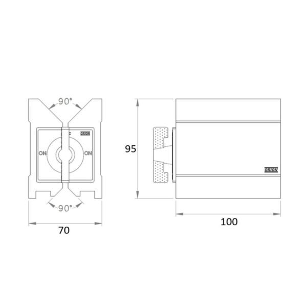 bloco magnetico em V 100x95x70 mm - Imagem 3
