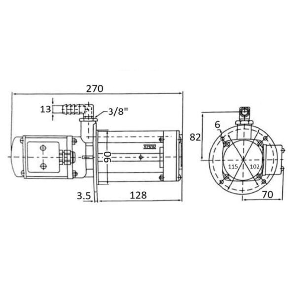 bomba refrigeraçao 128 mm imersao 1/8 hp 380V - Imagem 3