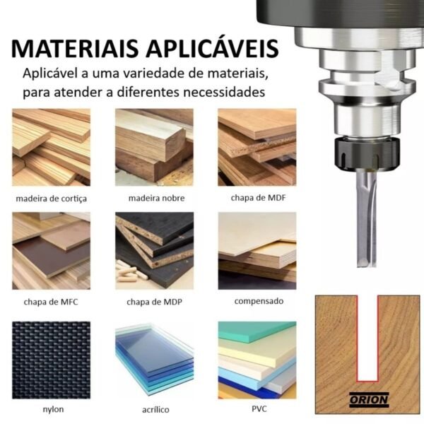 fresa corte reto 3,175x22 router cnc mdf acm - 2 cortes - Imagem 4