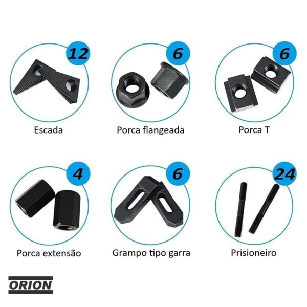 kit presilhas M14 canal 16 mm 58 pçs - Imagem 2