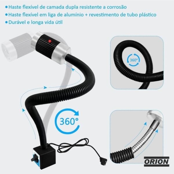 luminaria flexivel bivolt com base magnetica - Imagem 2