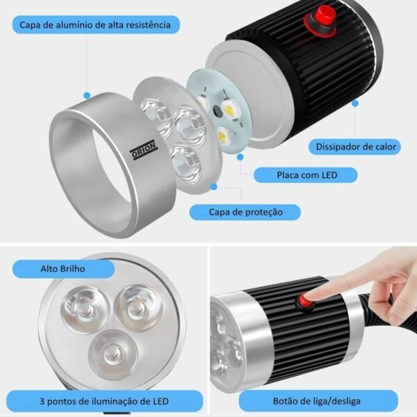 luminaria flexivel bivolt com base magnetica - Imagem 4