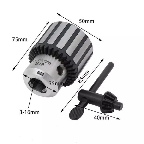 mandril com chave 3 a 16 mm b18 - Imagem 3