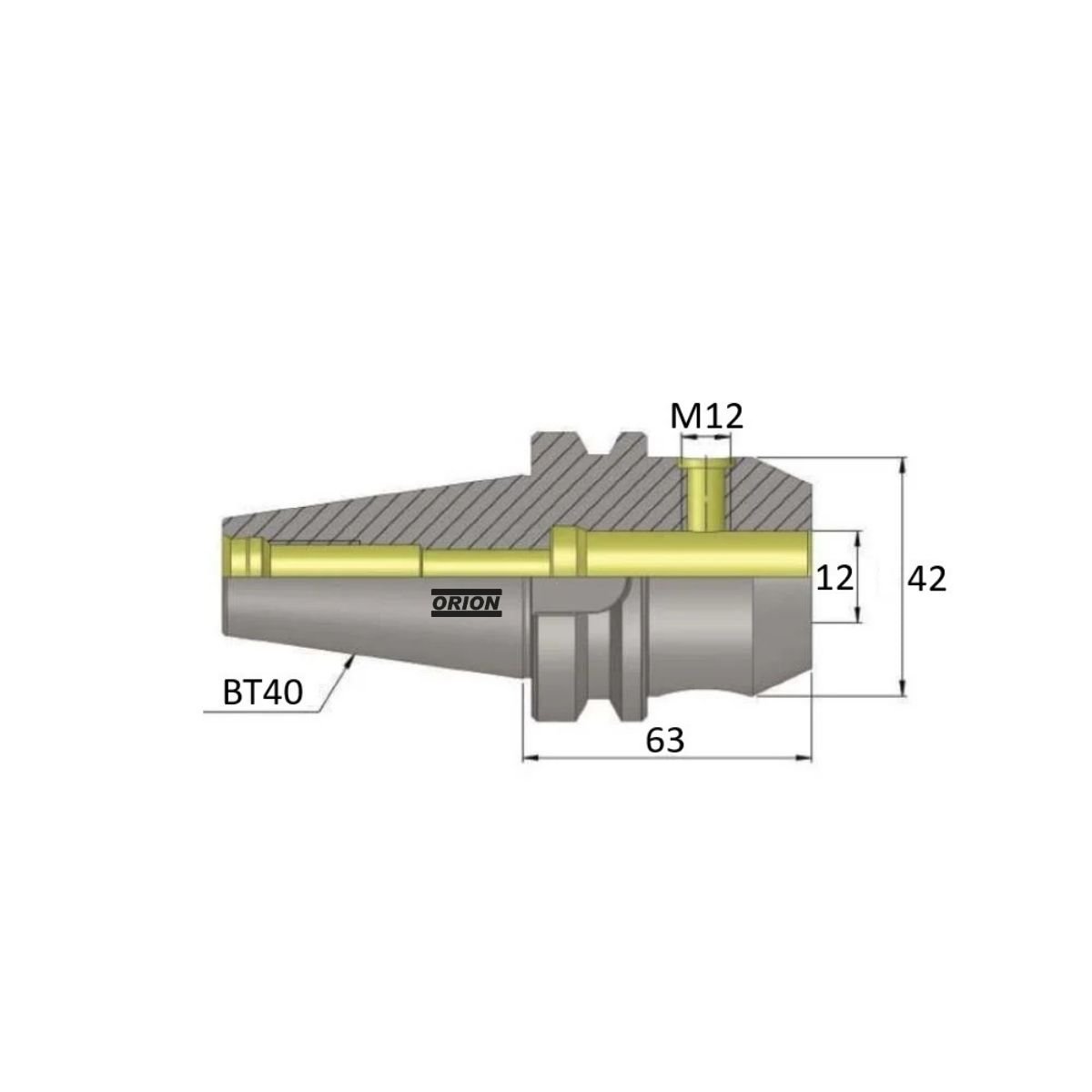 mandril porta barra bt40 12mm - Imagem 3