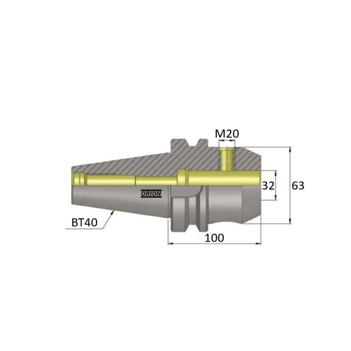 mandril porta barra bt40 32mm - Imagem 3