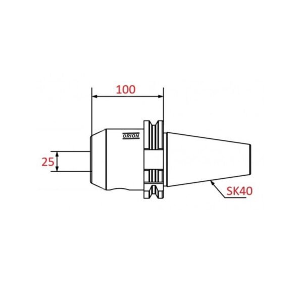 mandril porta barra Sk40 25 mm - Imagem 3