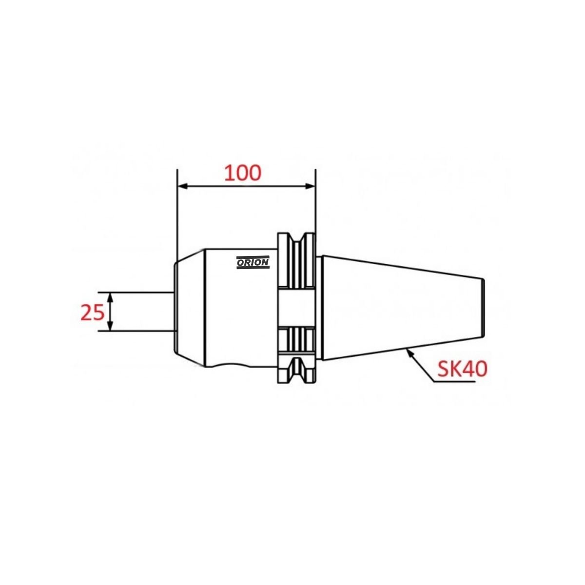 mandril porta barra sk40 25mm - Imagem 3