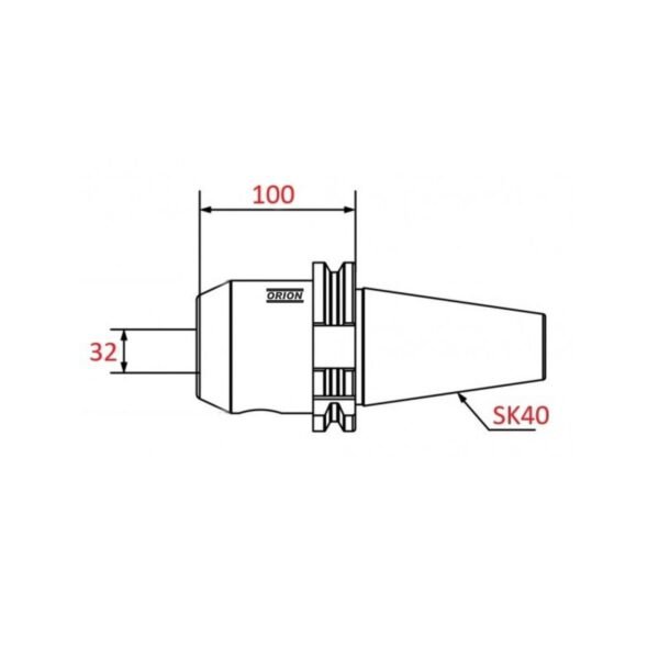 mandril porta barra Sk40 32 mm - Imagem 3