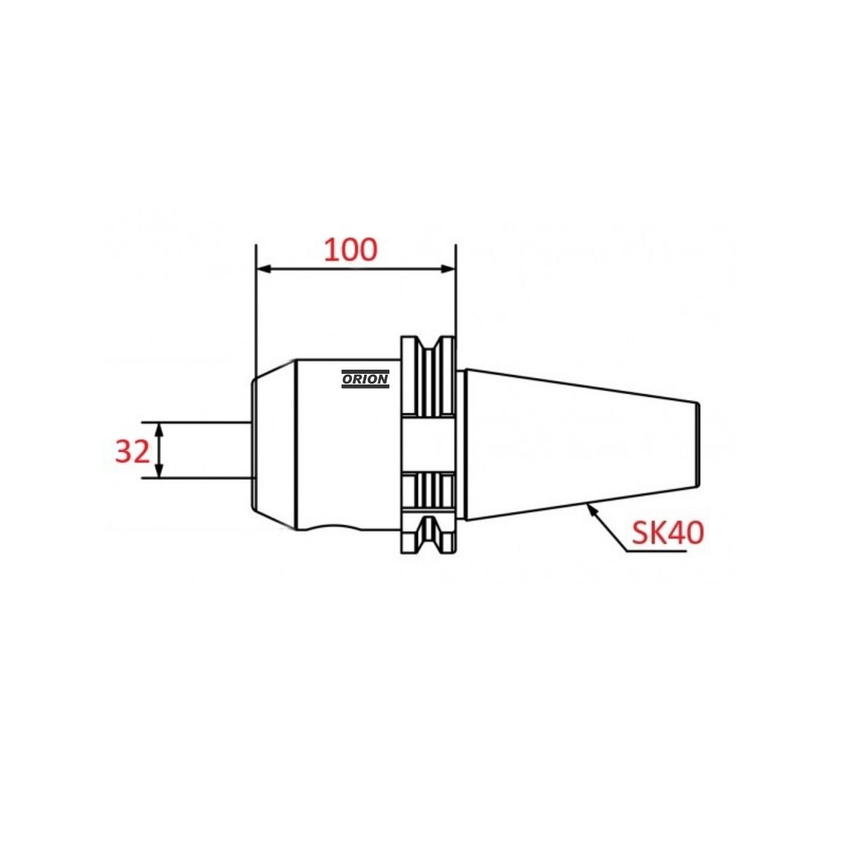 mandril porta barra sk40 32mm - Imagem 3