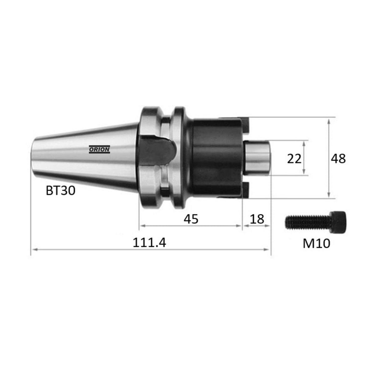 mandril porta fresa bt30 22mm - Imagem 3