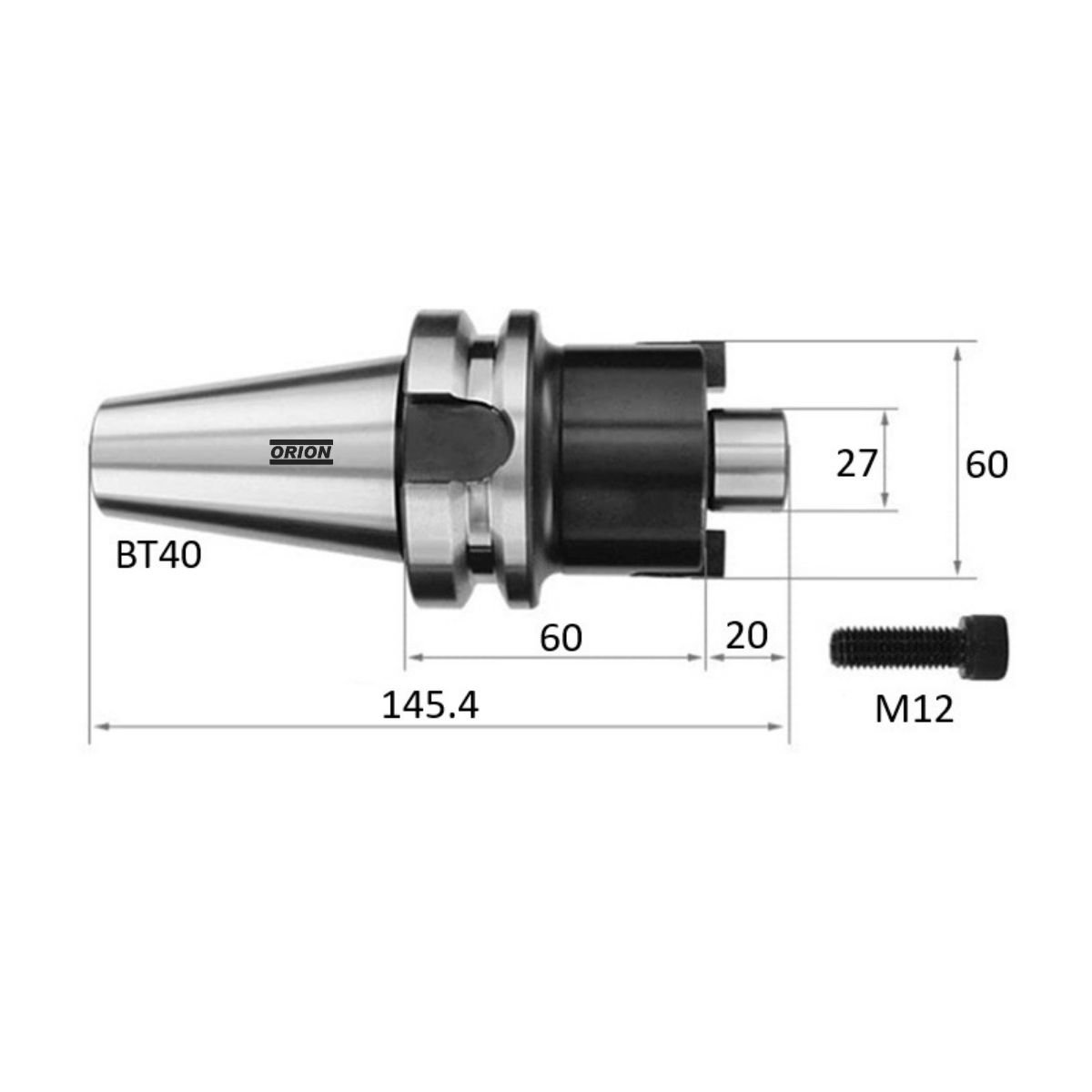 mandril porta fresa bt40 27mm - Imagem 3