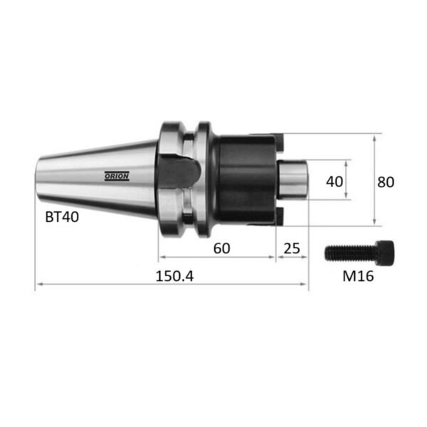 mandril porta fresa bt40 40 mm - Imagem 3