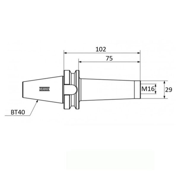 mandril porta fresa bt40 roscado m16 L 75 mm - Imagem 3
