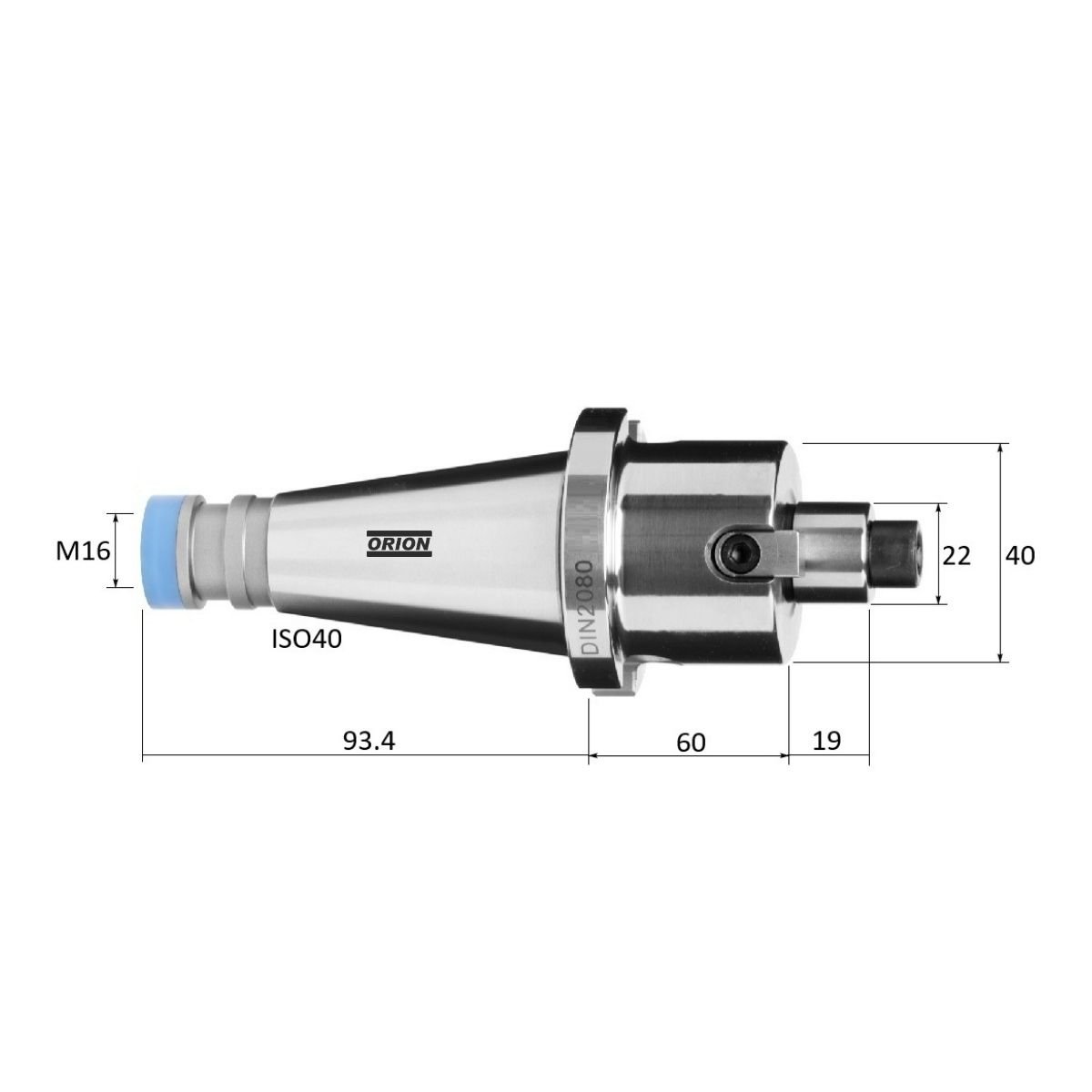 mandril porta fresa ISO40 22 mm - Imagem 3