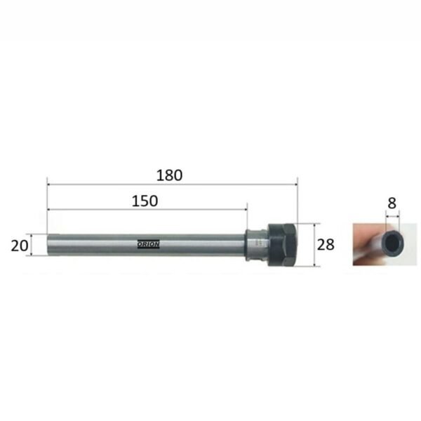 mandril porta pinças er16 haste paralela 20x150 mm - Imagem 3