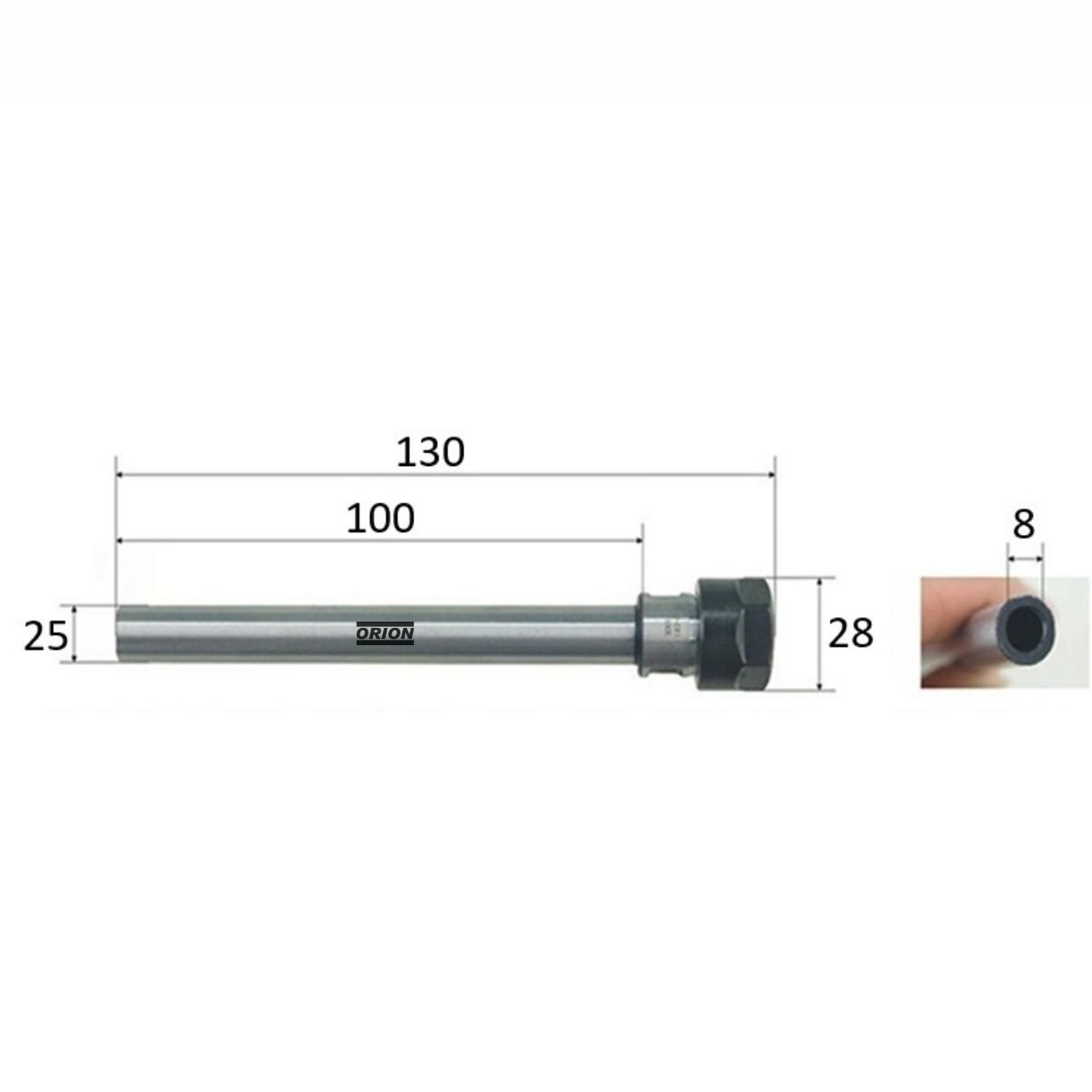 mandril porta pinças er16A haste paralela 25x100mm - Imagem 3