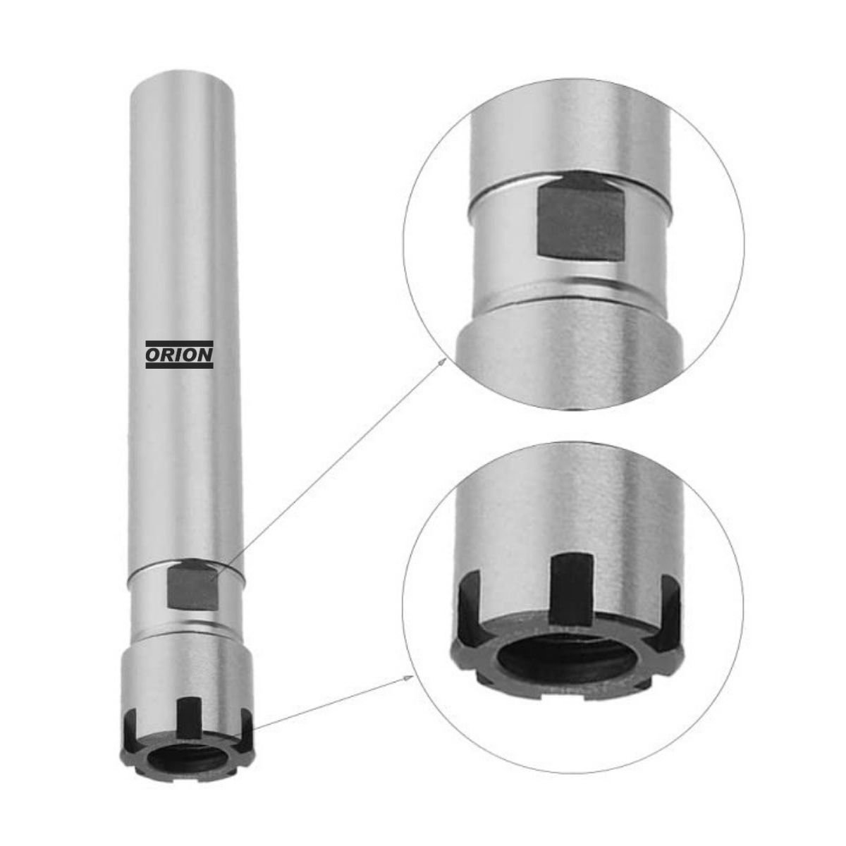 mandril porta pinças er16M haste paralela 20x150mm - Imagem 4