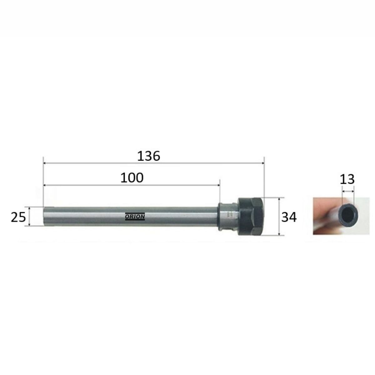 mandril porta pinças er20A haste paralela 25x100mm - Imagem 3