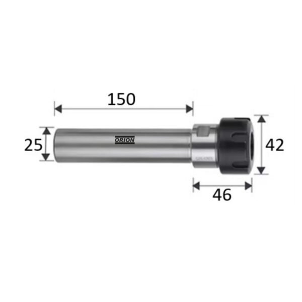 mandril porta pinças er25 haste paralela 25x150 mm - Imagem 3