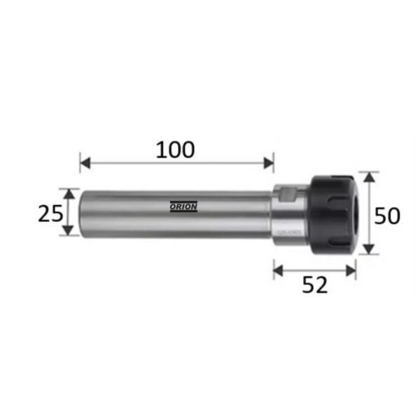 mandril porta pinças er32 haste paralela 25x100 mm - Imagem 3