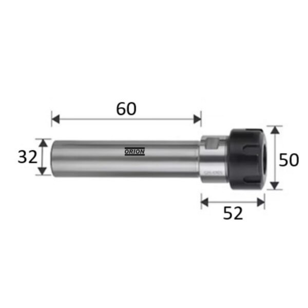 mandril porta pinças er32 haste paralela 32x60 mm - Imagem 3