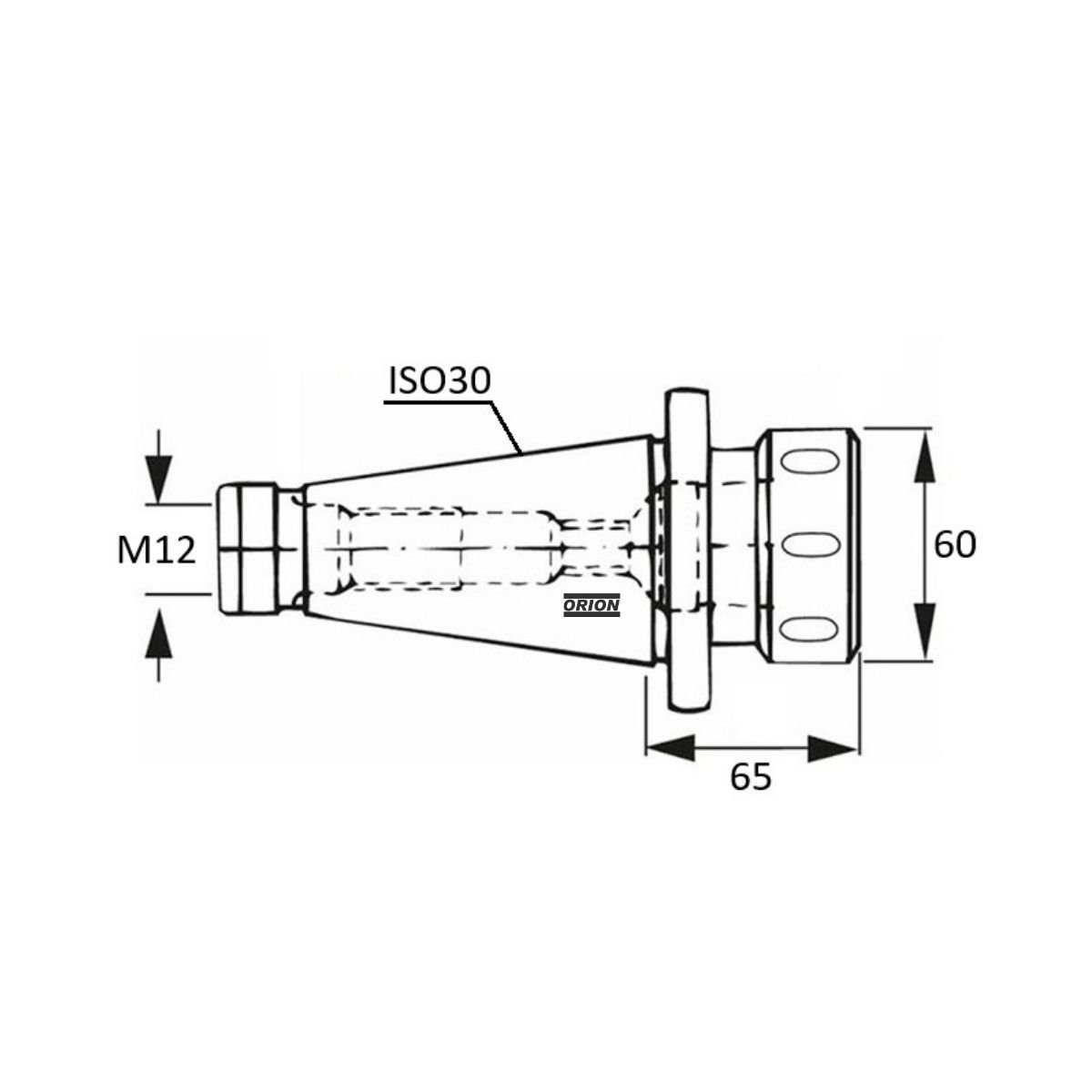 mandril porta pinças oz25 ISO30 - Imagem 3
