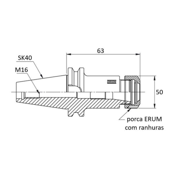 mandril porta pinças er32 Sk40 - Imagem 3