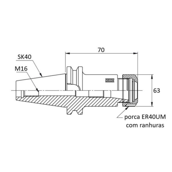 mandril porta pinças er40 Sk40 - Imagem 3