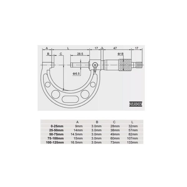 micrometro externo 025 a 050 mm x 0,01 mm - Imagem 3