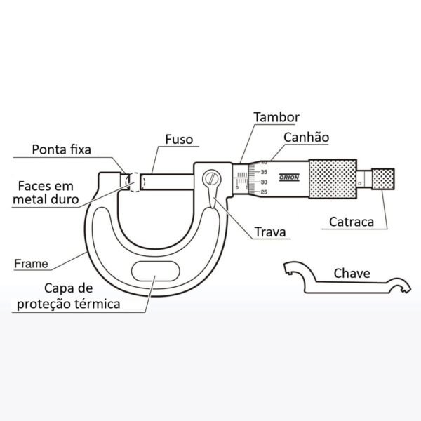 micrometro externo 025 a 050 mm x 0,01 mm - Imagem 5
