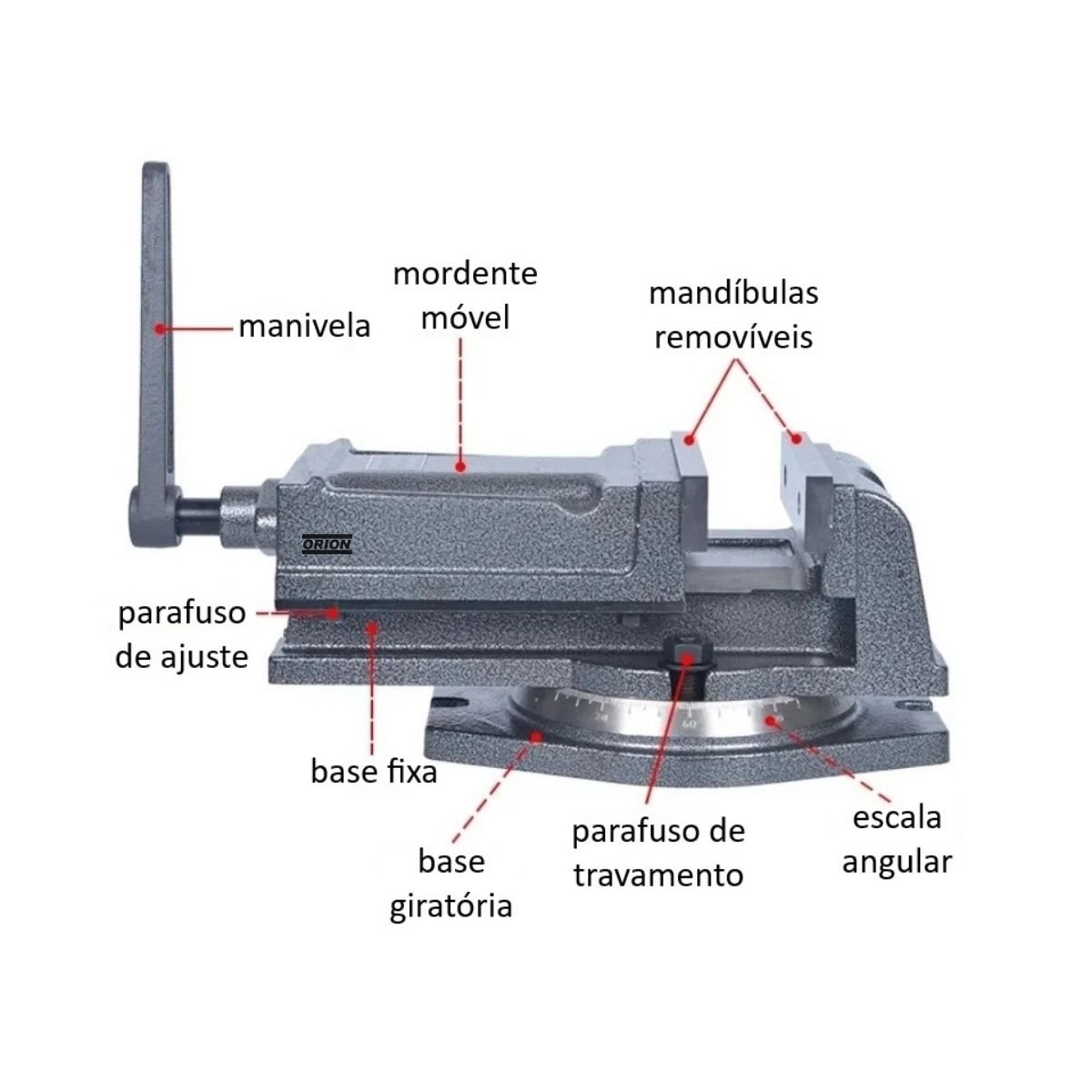 morsa giratoria abertura 160mm modelo QH - Imagem 10