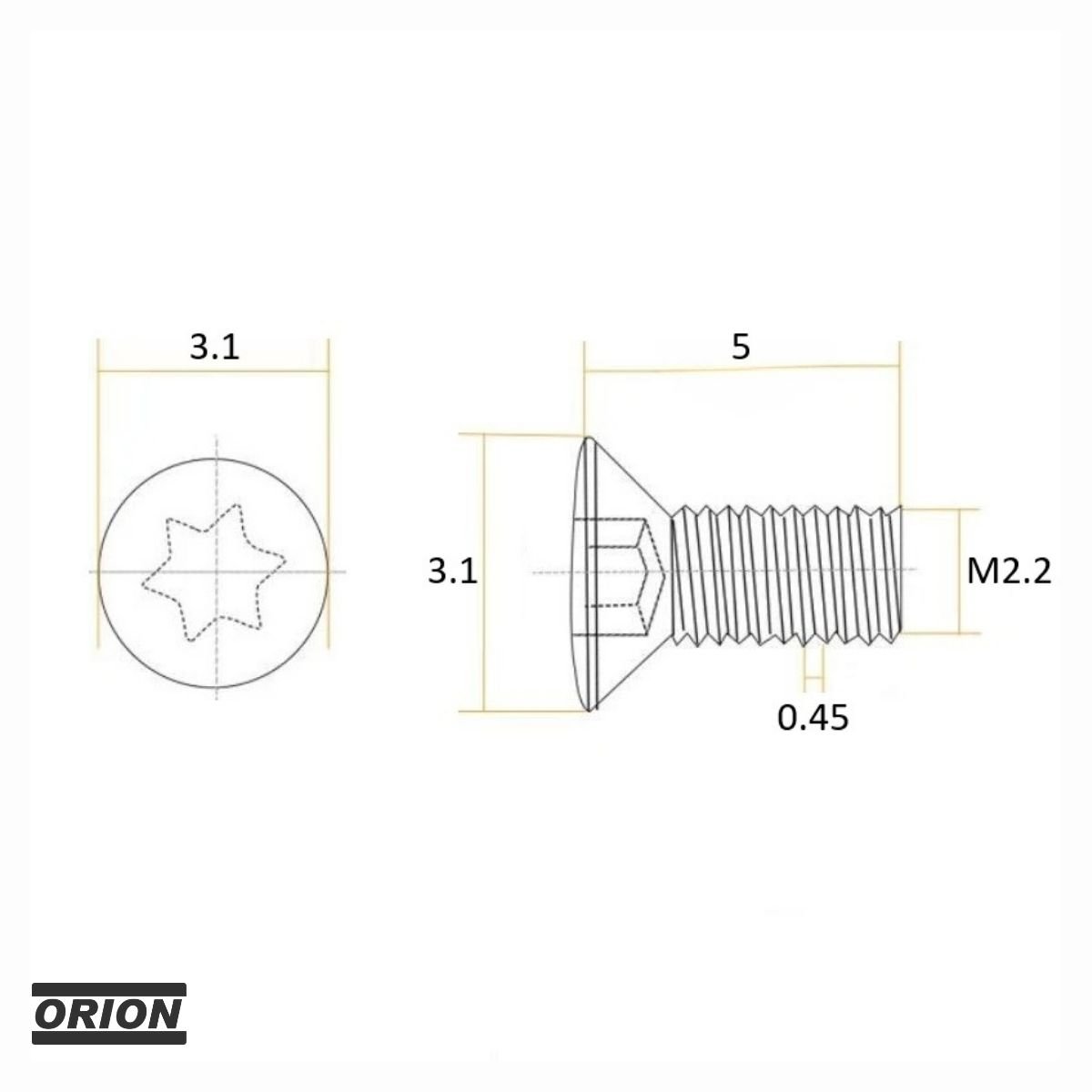 parafuso torx m2.2x5.0 t06 - Imagem 3