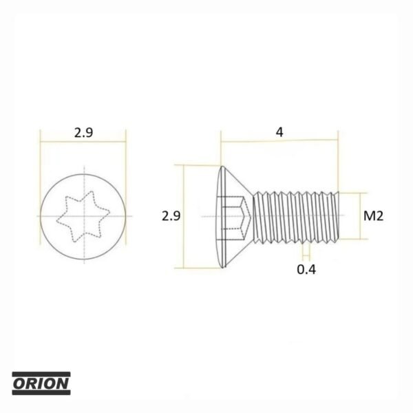 parafuso torx m2,0x4,0 t06 - Imagem 3
