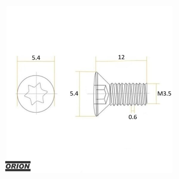 parafuso torx m3,5x12 t15 - Imagem 3
