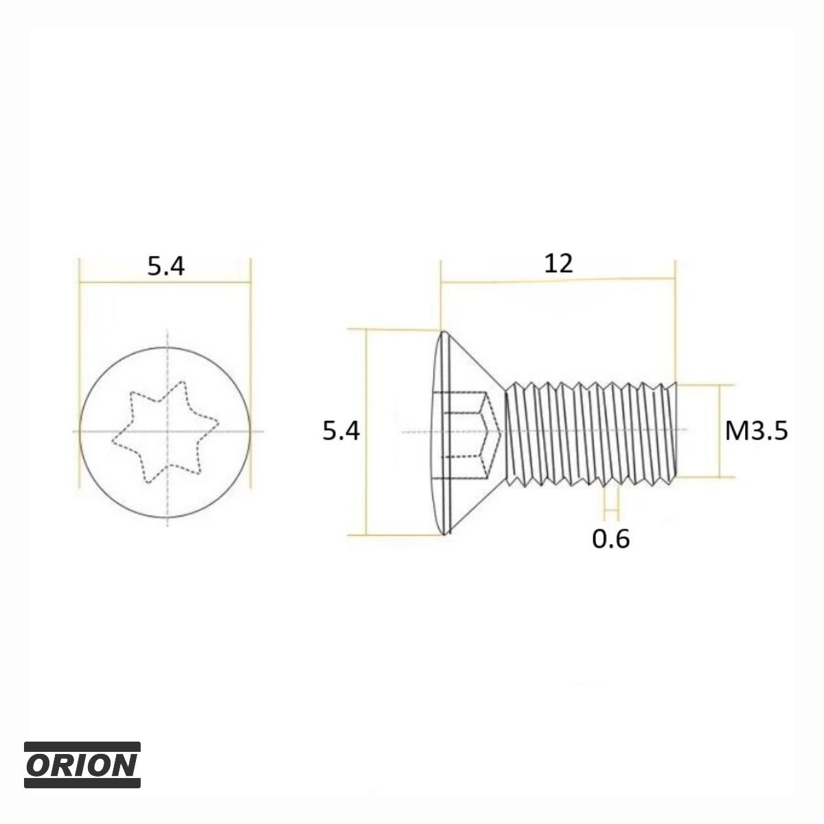 parafuso torx m3.5x12 t15 - Imagem 3