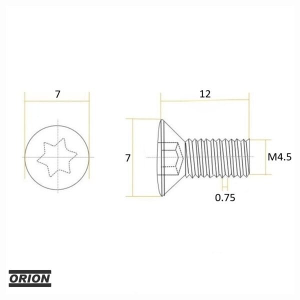 parafuso torx m4,5x12 t20 - Imagem 3