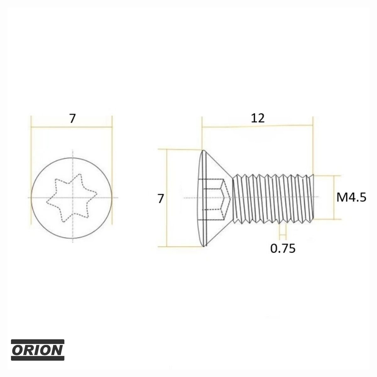 parafuso torx m4.5x12 t20 - Imagem 3