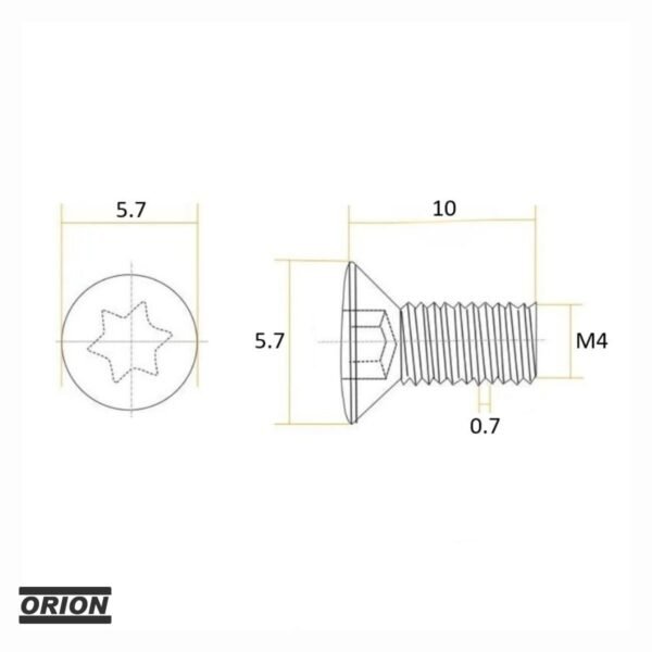 parafuso torx m4,0x10 t15 - Imagem 3