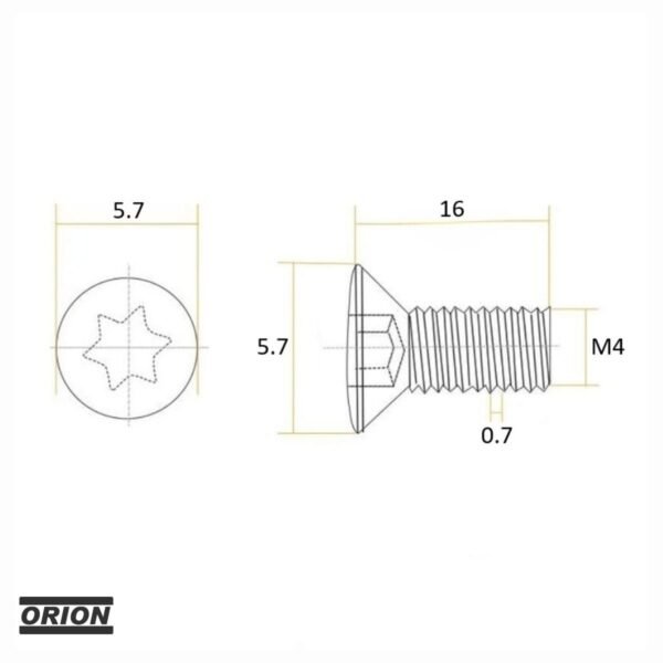 parafuso torx m4,0x16 t15 - Imagem 3