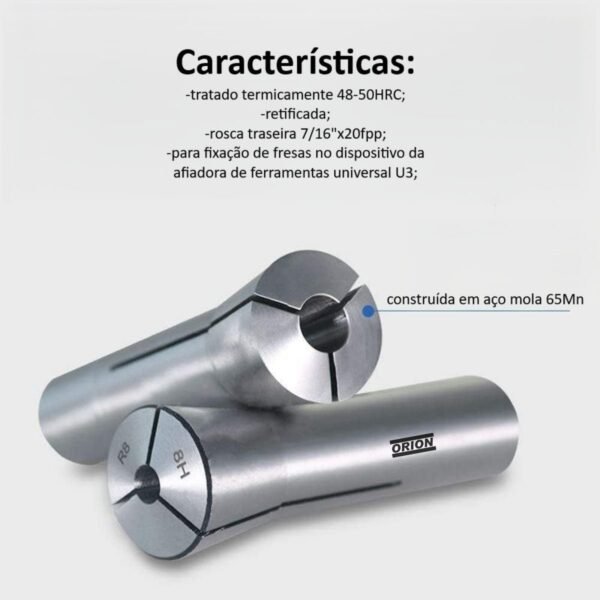 pinça para afiadora universal U3 R8 06 mm - Imagem 5