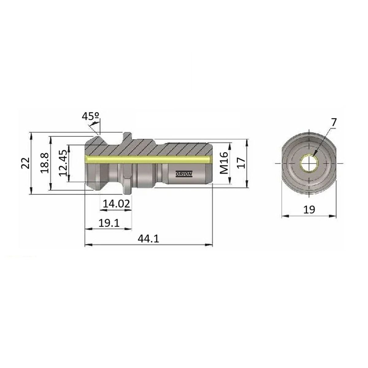 pino bt40 45 graus com refrigeraçao mazak - Imagem 3