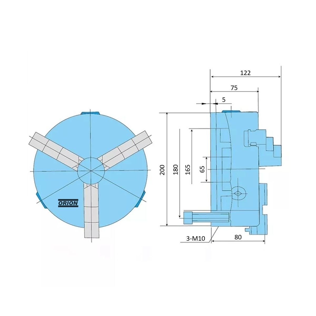 placa de torno reversivel 3 castanhas 200mm - Imagem 3