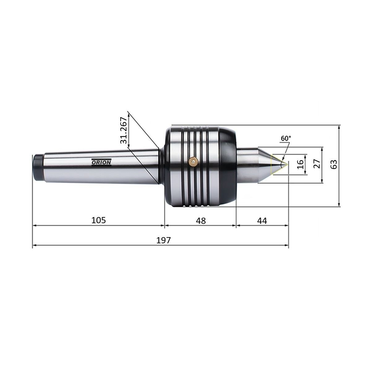 ponta rotativa cone morse 4 H001 com metal duro - Imagem 3