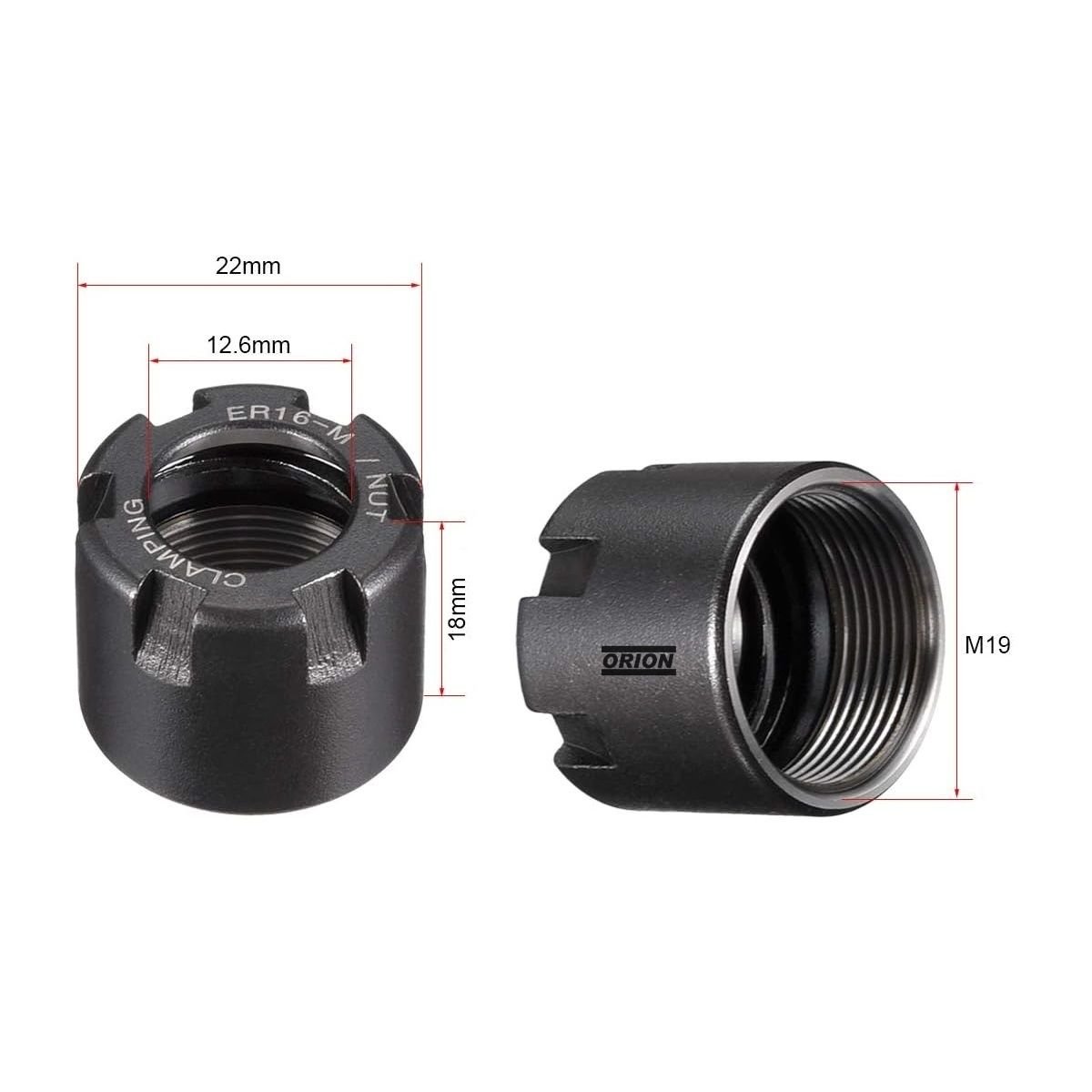 porca er16M m19x1 tipo castelo - Imagem 3