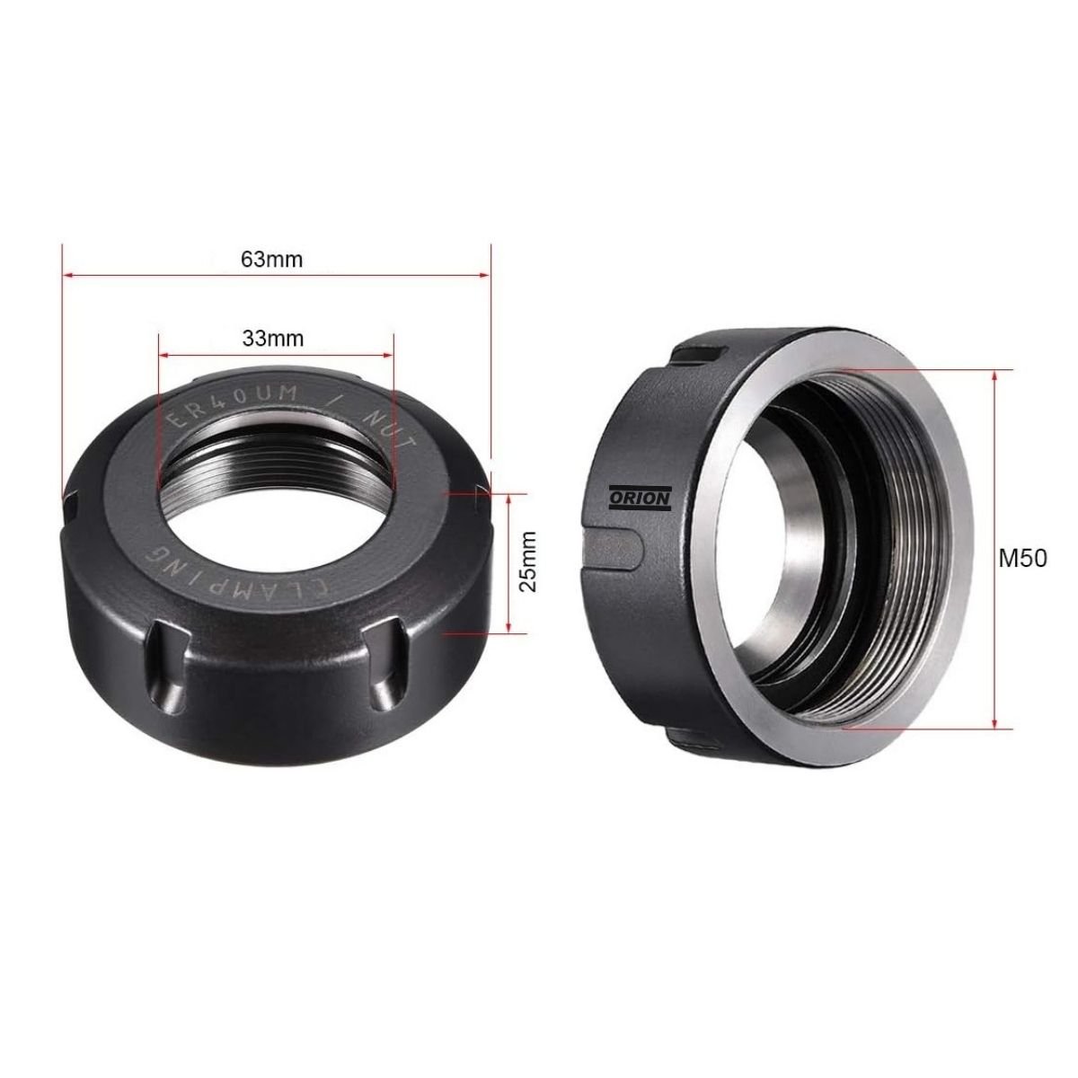 porca er40UM m50x1,5 - Imagem 3