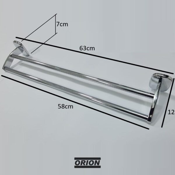 porta toalha duplo 60 cm slim cromado 92202 - Imagem 3