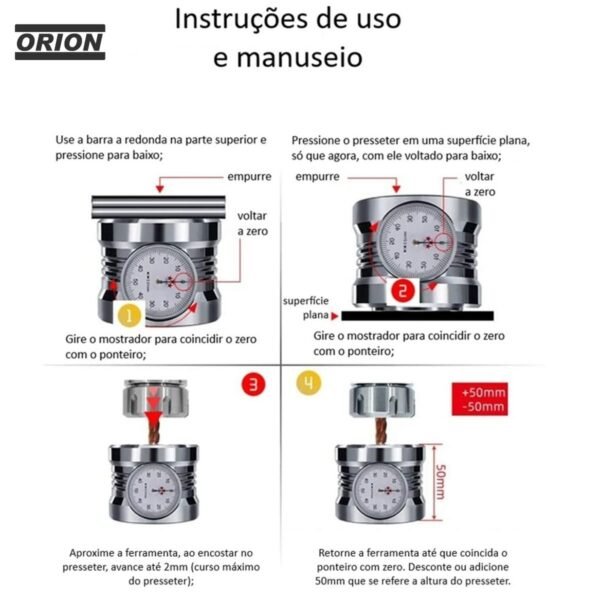 presseter altura com relogio e base magnetica - Imagem 6
