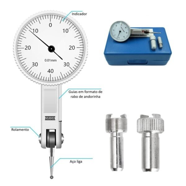 relogio apalpador 0,8 mmxgraduaçao 0,01 mm - Imagem 5